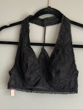 Victoria's Secret Black Lace Halter Bralette